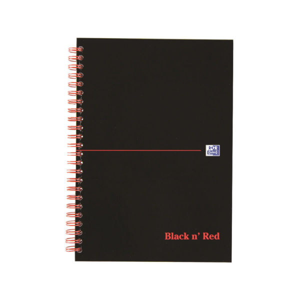 BLK N RED WIRNBK A5 140 PAGES FT PERFOR
