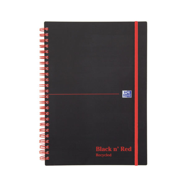 BLACK N RED RECYC A5 POLY W/BND NOTEBKS