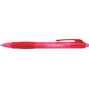 Q CONNECT RETRACTABLE BALL PEN RED
