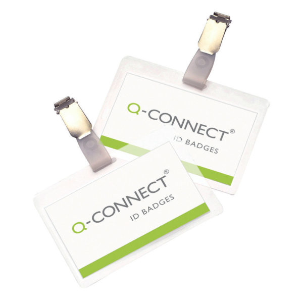 Q CONNECT LAMINATED BADGE W/CLIP