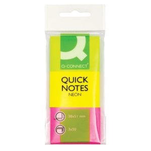 Q CONNECT QUICK STICKY NOTE 38X51MM NEON