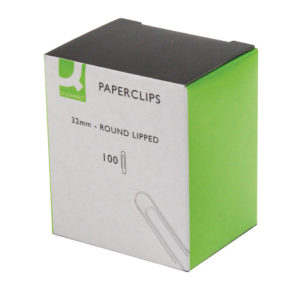 Q CONNECT PAPERCLIPS 32MM LIPPED PK100