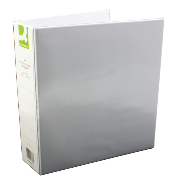 Q CONNECT PRES BINDER 4DRING 50MM WHITE