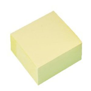Q CONNECT QUICK NOTE CUBE 76X76MM YELLOW