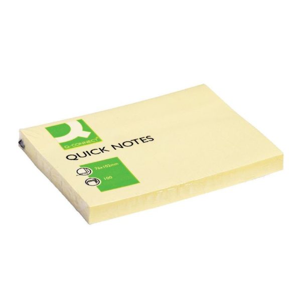 Q CONNECT QUICK STICKY NOTE 102X76MM YLW