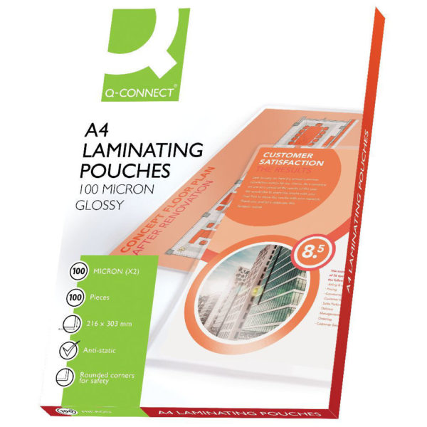 Q-CONNECT A4 LAMINATING POUCH 200MC P100