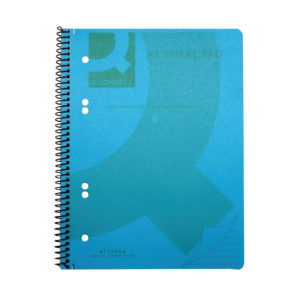 QCONNECT POLY SPIRAL A5 BOOK TRANS BLUE
