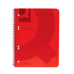 QCONNECT POLY SPIRAL A5 BOOK TRANS RED