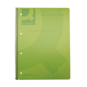 QCONNECT POLY SPIRAL A4 BOOK TRANS GREEN