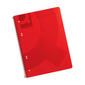 QCONNECT POLY SPIRAL A4 BOOK TRANS RED