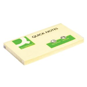 Q CONNECT QUICK STICKY NOTE 76X127MM YLW
