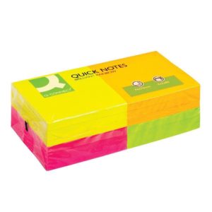 Q CONNECT QUICK STICKY NOTE 76X76MM NEON