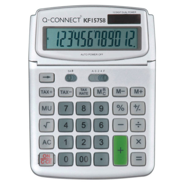 QCONNECT LARGE TABLE TOP 12DIG CALC GREY