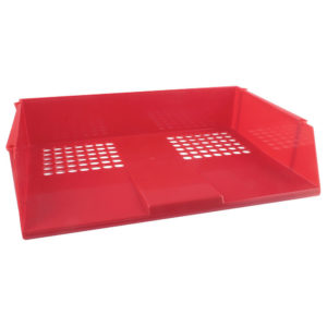 Q CONNECT WIDE ENTRY LETTER TRAY RED
