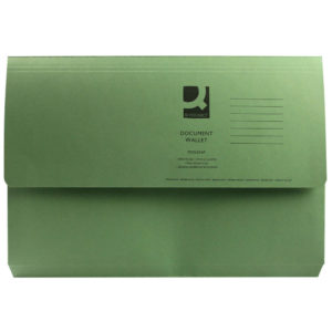 Q CONNECT DOCUMENT WALLET FC GREEN