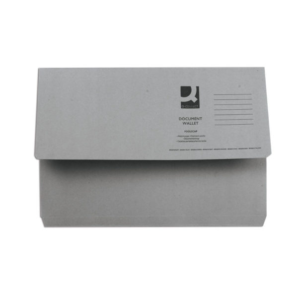 Q CONNECT DOCUMENT WALLET FC GREY