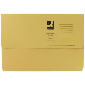 Q CONNECT DOCUMENT WALLET FC YELLOW