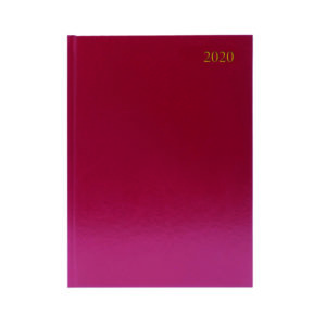 BURGUNDY DESK A4 DIARY 2 PAGES DAY 2020
