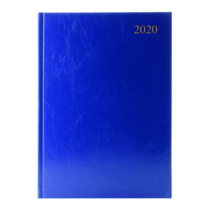 BLUE DESK A4 DIARY 2 PAGES PER DAY 2020