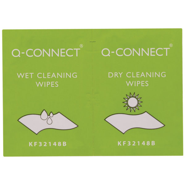 Q CONNECT WET AND DRY WIPES PK20