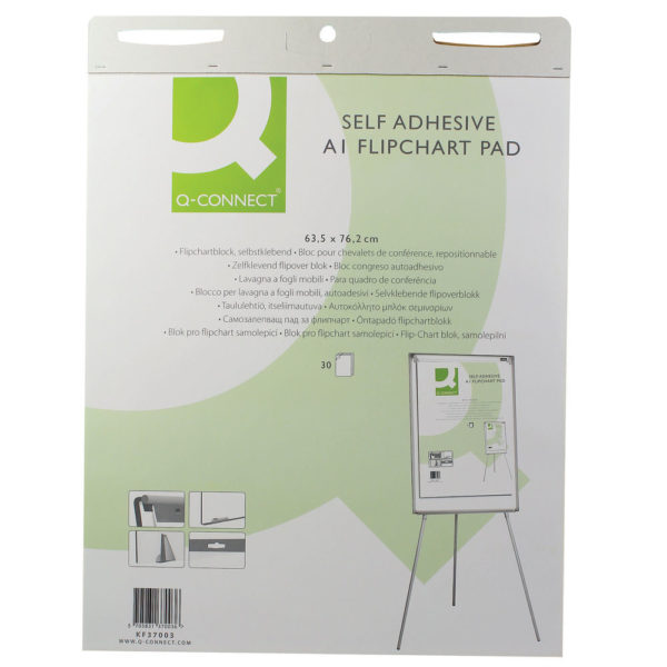 Q CONNECT S/ADHESIVE FLIPCHART PADS 30SH