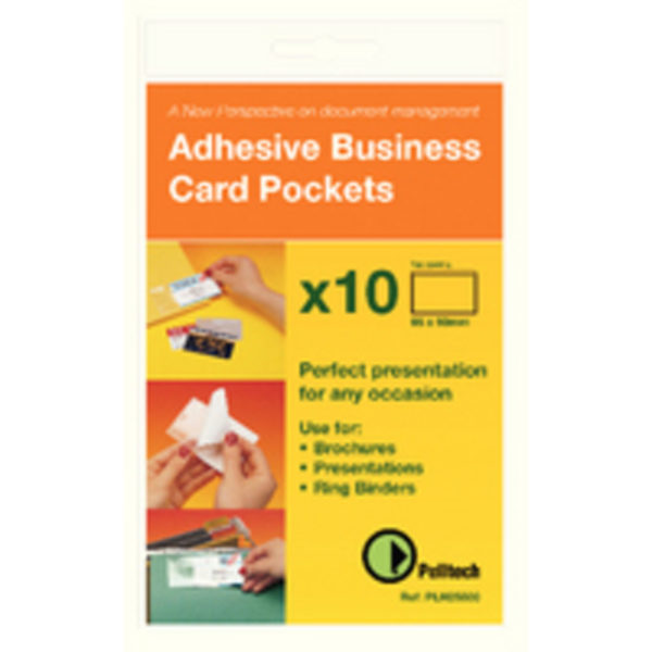 BUSINESS CARD PKT 60X95MM SIDE OPEN PK10
