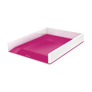 LEITZ WOW LETTER TRAY DUAL COLOUR PINK