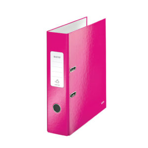 LEITZ WOW LEVER ARCH A4 80MM MTLIC PINK