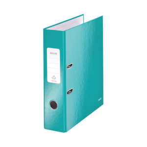 LEITZ WOW LEVER ARCH FILE ICE BLUE