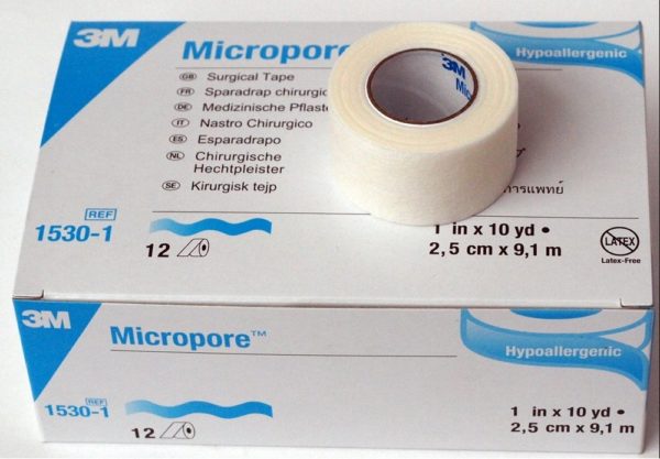 Micropore Tape 2.5cm x 9.1m, White box of 12