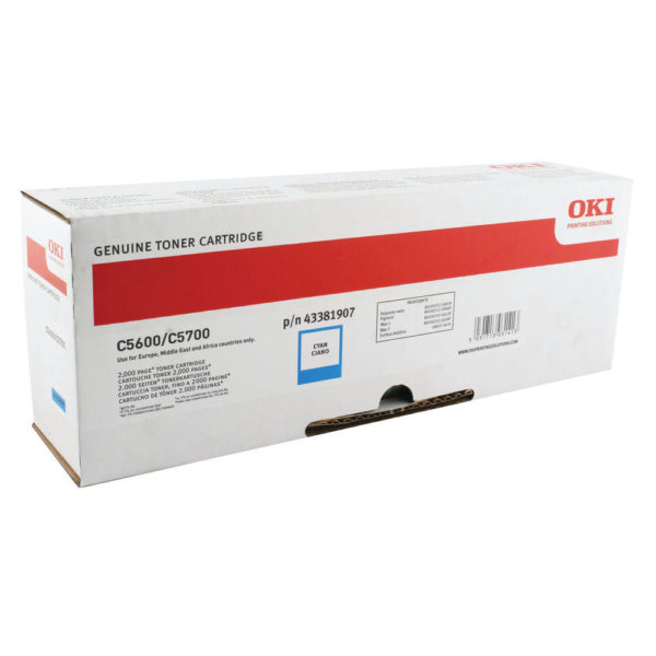 OKI C610 TONER CARTRIDGE 6K CYN 44315307