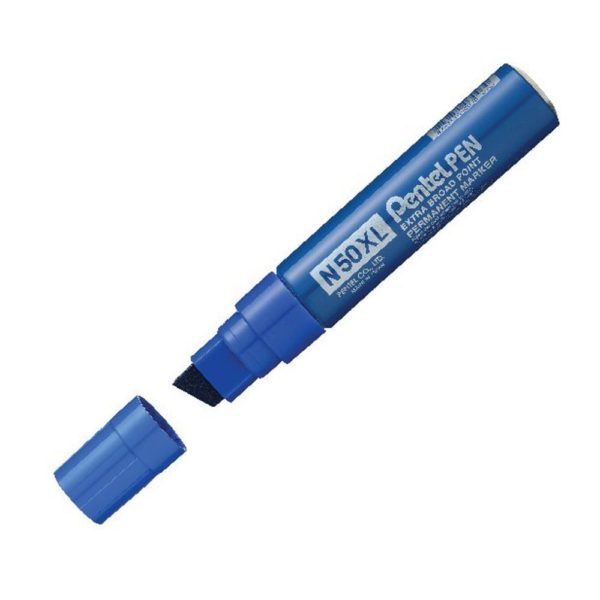 PENTEL MARKER CHISEL TIP BLUE N50XL-C