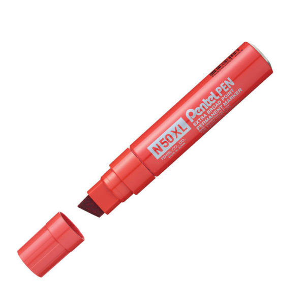 PENTEL MARKER CHISEL TIP RED N50XL-B