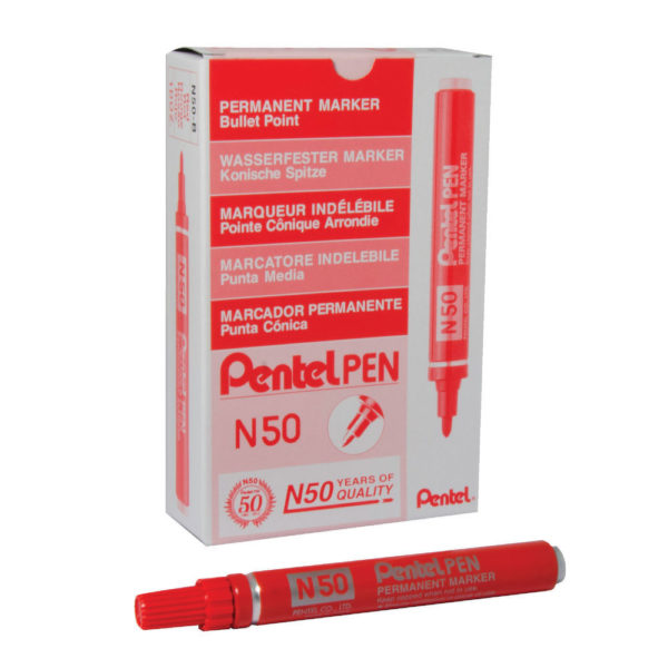 PENTEL MARKER BULLET TIP RED N50-B