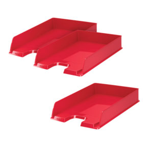 REXEL CHOICES LETTER TRAY RED 3FOR2