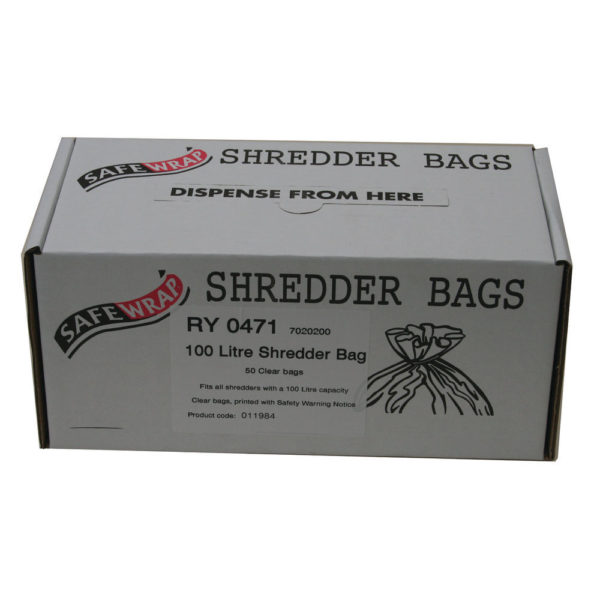 SAFEWRAP SHREDDER BAGS 100 LITRE PK50