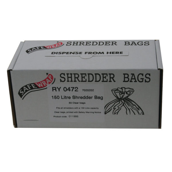 SAFEWRAP SHREDDER BAGS 150 LITRE PK50