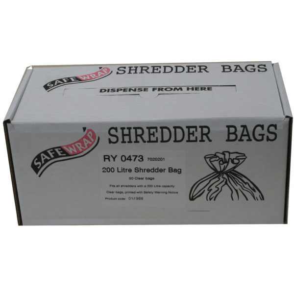 SAFEWRAP SHREDDER BAGS 200 LITRE PK50