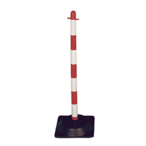 FREESTAND POST RUBBER BASE RED/WHT HT