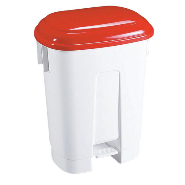 30 LITRE PLASTIC BIN WHITE/RED 348048021