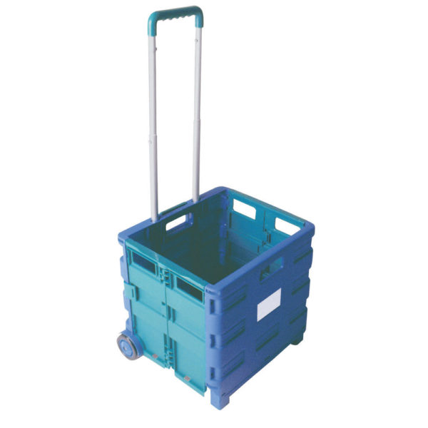 FOLDING CONTAINER TROLLEY BLU/GRN 356684