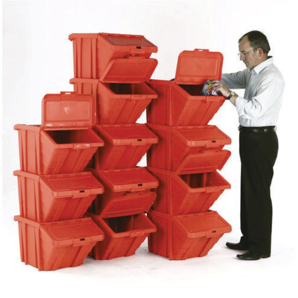 HEAVY DUTY STORAGE BIN/LID RED