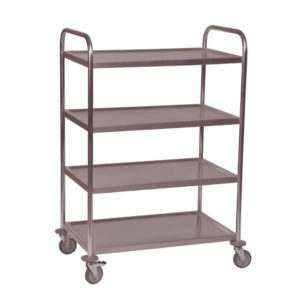 STAINLESS 4 TIER SERVICE TROLLEY