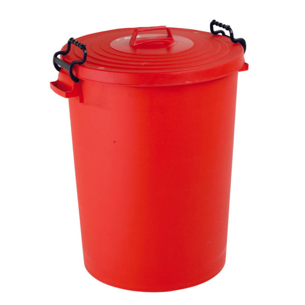 RED LIGHT DUTY DUSTBIN/LID 110LTR