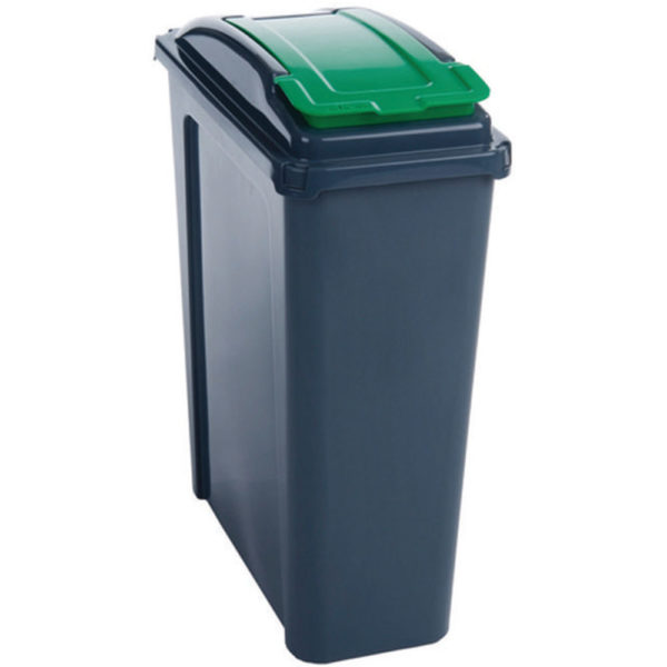 VFM RECYCLING BIN WITH LID 25 LTR GRN