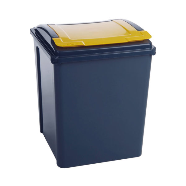 VFM RECYCLING BIN YLW GRY/YLW LID 50L