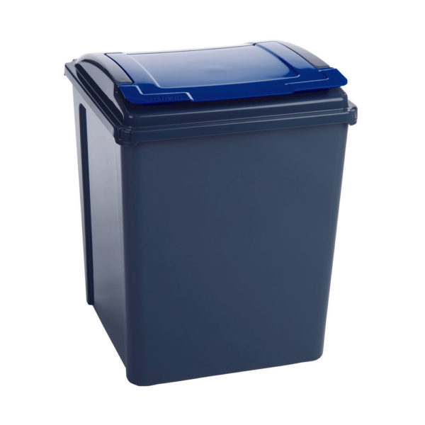 VFM RECYCLING BIN BLUE GRY/BLUE LID 50L