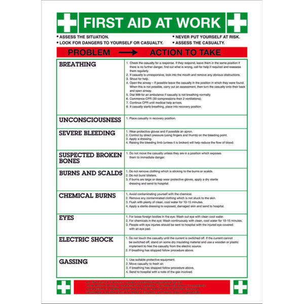 SIGN FIRST AID AT WORK