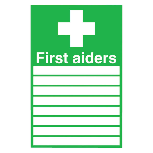 SIGN 300X200 FIRST AIDERS PVC