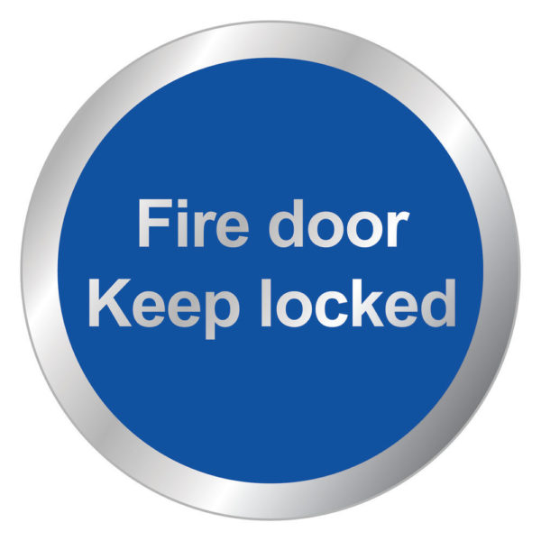 SIGN 76MM FIRE DOOR KEEP LOCKED